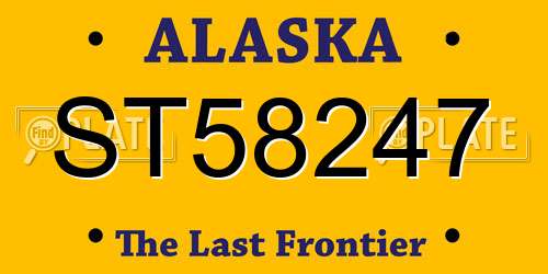 ST58247 Alaska License Plate