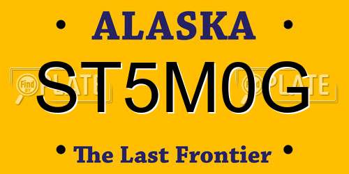 ST5M0G Alaska License Plate