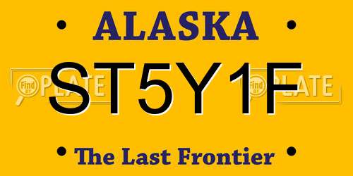 ST5Y1F Alaska License Plate