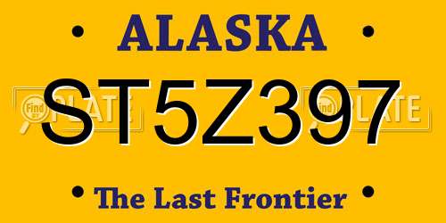 ST5Z397 Alaska License Plate