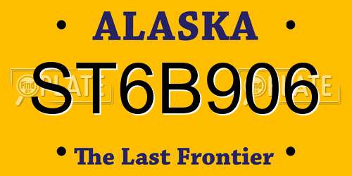 ST6B906 Alaska License Plate