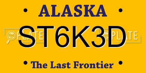 ST6K3D Alaska License Plate