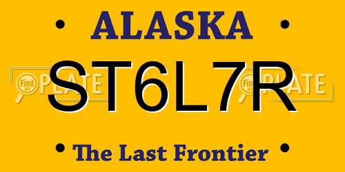ST6L7R Alaska License Plate