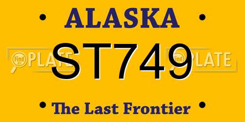 ST749 Alaska License Plate