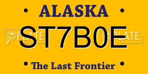 ST7B0E Alaska License Plate