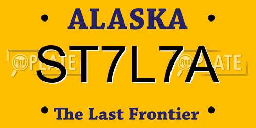 ST7L7A Alaska License Plate