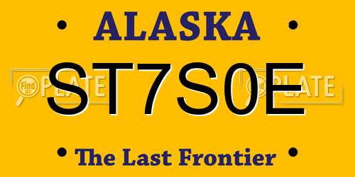ST7S0E Alaska License Plate