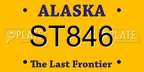 ST846 Alaska License Plate