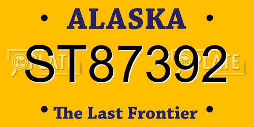 ST87392 Alaska License Plate