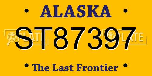 ST87397 Alaska License Plate