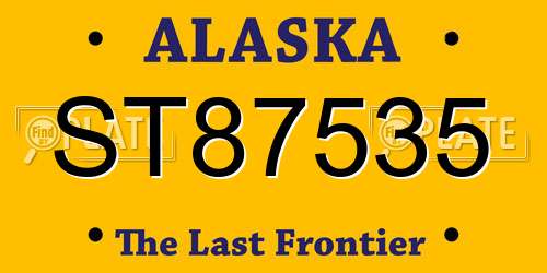 ST87535 Alaska License Plate