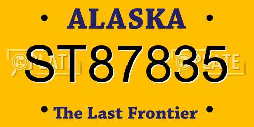 ST87835 Alaska License Plate