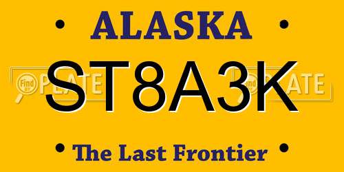 ST8A3K Alaska License Plate