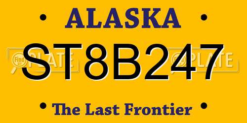 ST8B247 Alaska License Plate