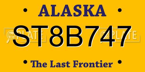 ST8B747 Alaska License Plate