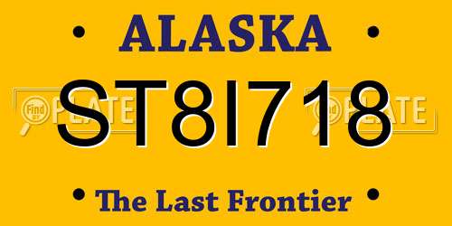 ST8I718 Alaska License Plate