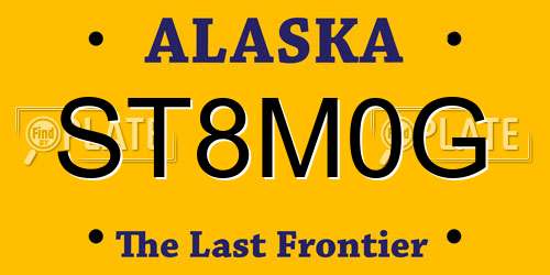 ST8M0G Alaska License Plate
