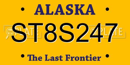 ST8S247 Alaska License Plate