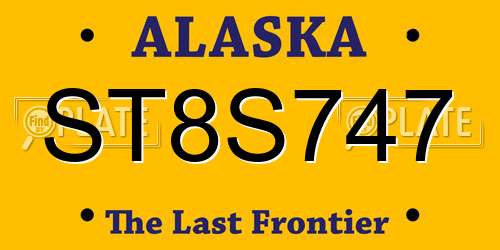 ST8S747 Alaska License Plate