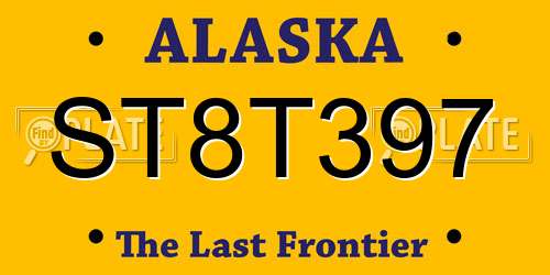 ST8T397 Alaska License Plate