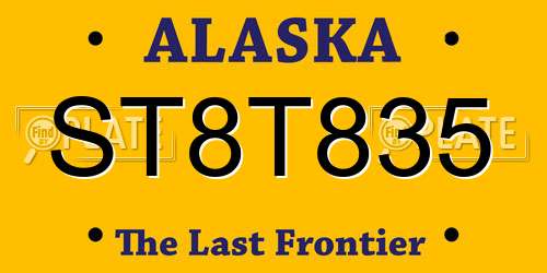 ST8T835 Alaska License Plate
