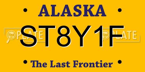 ST8Y1F Alaska License Plate