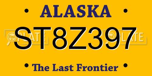 ST8Z397 Alaska License Plate