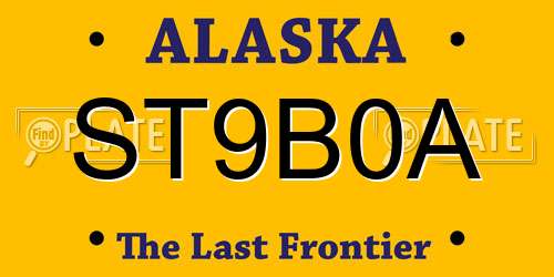 ST9B0A Alaska License Plate