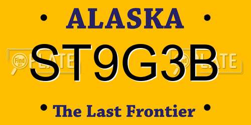 ST9G3B Alaska License Plate