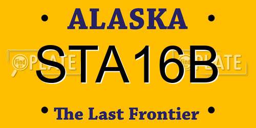 STA16B Alaska License Plate
