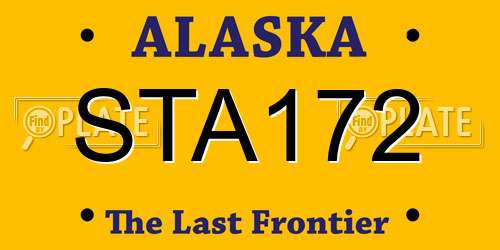 STA172 Alaska License Plate