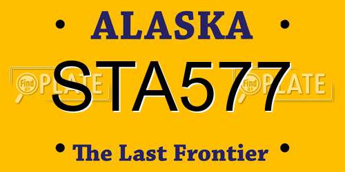 STA577 Alaska License Plate