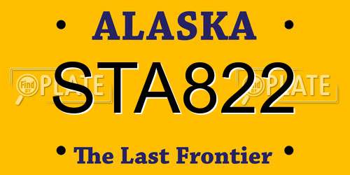 STA822 Alaska License Plate