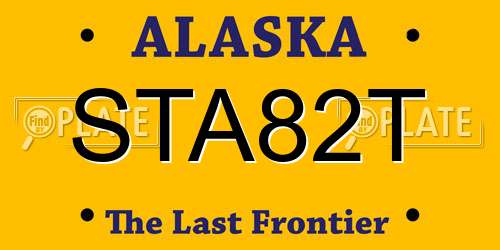 STA82T Alaska License Plate