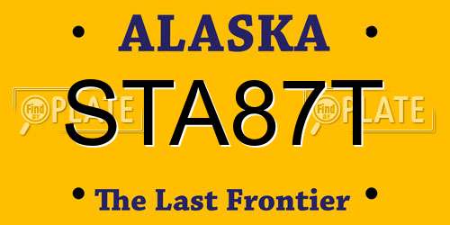 STA87T Alaska License Plate