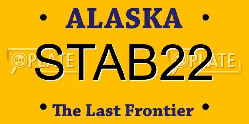 STAB22 Alaska License Plate