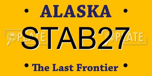 STAB27 Alaska License Plate