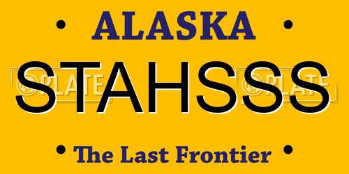 STAHSSS Alaska License Plate