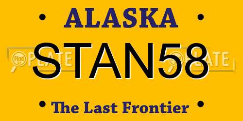 STAN58 Alaska License Plate