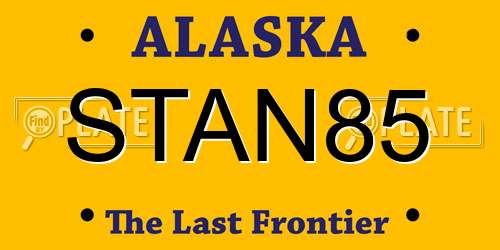 STAN85 Alaska License Plate