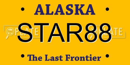 STAR88 Alaska License Plate