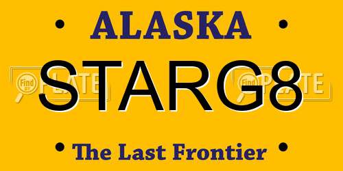 STARG8 Alaska License Plate