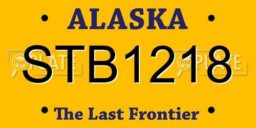 STB1218 Alaska License Plate