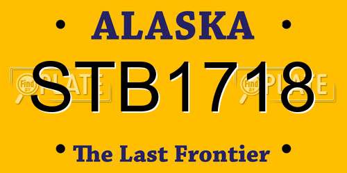 STB1718 Alaska License Plate