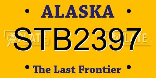 STB2397 Alaska License Plate