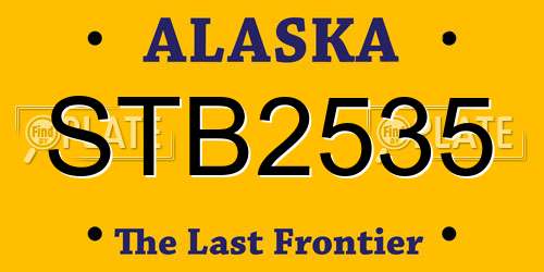 STB2535 Alaska License Plate
