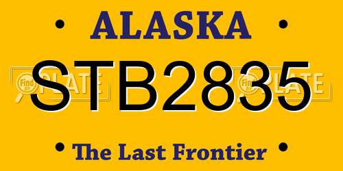 STB2835 Alaska License Plate