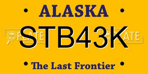 STB43K Alaska License Plate