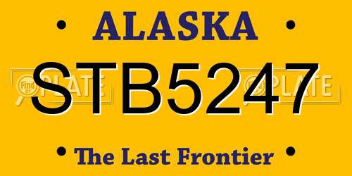 STB5247 Alaska License Plate