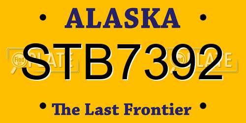 STB7392 Alaska License Plate